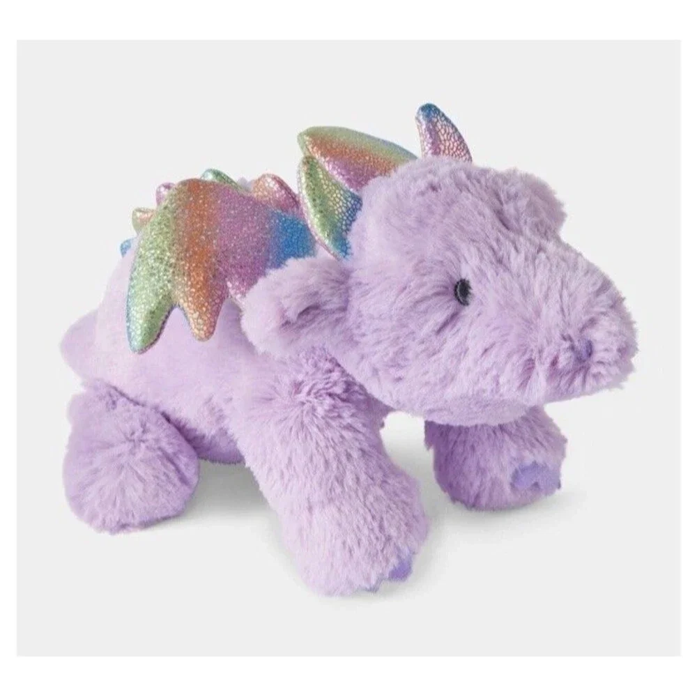 Carters Purple Dragon Plush Soft Baby Lovey Rainbow Wings Stuffed Animal New